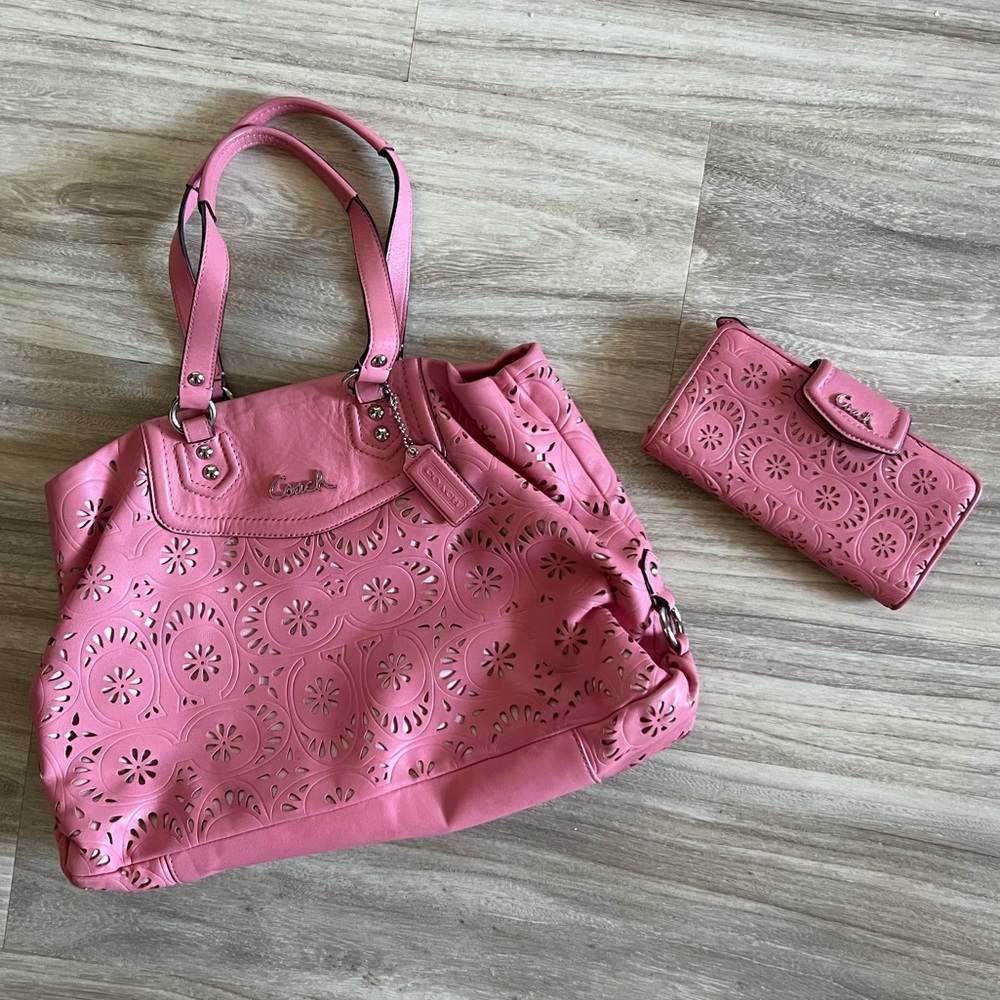 Coach leather purse and wallet bundle
